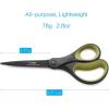 imageLIVINGO 8quot 2 Pack Scissors Titanium Coated Sharp Stainless Steel Nonstick Scissors All Purpose Comfort Grip Handles Shears for Office Home Supplies Crafting DIY Cutting Tape Adhesive General Use2 Pack 8 GreenYellow
