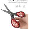 imageLIVINGO 8quot 2 Pack Scissors Titanium Coated Sharp Stainless Steel Nonstick Scissors All Purpose Comfort Grip Handles Shears for Office Home Supplies Crafting DIY Cutting Tape Adhesive General Use2 Pack 8 RedBlack