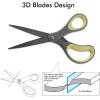 imageLIVINGO 8quot 2 Pack Scissors Titanium Coated Sharp Stainless Steel Nonstick Scissors All Purpose Comfort Grip Handles Shears for Office Home Supplies Crafting DIY Cutting Tape Adhesive General Use2 Pack 8 GreenYellow