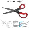 imageLIVINGO 8quot 2 Pack Scissors Titanium Coated Sharp Stainless Steel Nonstick Scissors All Purpose Comfort Grip Handles Shears for Office Home Supplies Crafting DIY Cutting Tape Adhesive General Use2 Pack 8 RedBlack