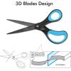 imageLIVINGO 8quot 2 Pack Scissors Titanium Coated Sharp Stainless Steel Nonstick Scissors All Purpose Comfort Grip Handles Shears for Office Home Supplies Crafting DIY Cutting Tape Adhesive General Use2 Pack 8 BlueBlack