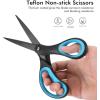 imageLIVINGO 8quot 2 Pack Scissors Titanium Coated Sharp Stainless Steel Nonstick Scissors All Purpose Comfort Grip Handles Shears for Office Home Supplies Crafting DIY Cutting Tape Adhesive General Use2 Pack 8 BlueBlack