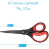 imageLIVINGO 8quot 2 Pack Scissors Titanium Coated Sharp Stainless Steel Nonstick Scissors All Purpose Comfort Grip Handles Shears for Office Home Supplies Crafting DIY Cutting Tape Adhesive General Use2 Pack 8 RedBlack