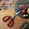 imageLIVINGO Heavy Duty Kitchen Shears  Titanium Coated Hot Forged Sharp Multipurpose Stainless Steel Utility Shears for Household Culinary Food Cutting Chicken Meat Cooking Dishwasher Safe 95 InchB  Kitchen Scissors