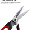 imageLIVINGO Heavy Duty Kitchen Shears  Titanium Coated Hot Forged Sharp Multipurpose Stainless Steel Utility Shears for Household Culinary Food Cutting Chicken Meat Cooking Dishwasher Safe 95 InchF  Poultry Shears