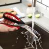 imageLIVINGO Heavy Duty Kitchen Shears  Titanium Coated Hot Forged Sharp Multipurpose Stainless Steel Utility Shears for Household Culinary Food Cutting Chicken Meat Cooking Dishwasher Safe 95 InchF  Poultry Shears