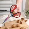 imageLIVINGO Heavy Duty Kitchen Shears  Titanium Coated Hot Forged Sharp Multipurpose Stainless Steel Utility Shears for Household Culinary Food Cutting Chicken Meat Cooking Dishwasher Safe 95 InchD  Kitchen Scissors