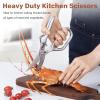 imageLIVINGO Kitchen Forged Shears Heavy Duty Come Apart Ultra Sharp Multifunction Stainless Steel Scissors Bottle Opener Nut Cracker 85 inchB  Poultry Shears