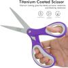 imageLIVINGO Sharp Scissors Bulk  8 Scissors Set Pack of 36 Comfort Grip Shears All Purpose Cutting Paper Fabric Sewing for Home Office Middle High School Teacher Student Classroom Crafts Supplies3 PCSTG6