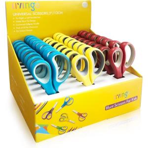 imageLIVINGO 5quot Blunt Kid Scissors LeftRight Handed Stainless Safety Toddler Preschool Children Scissors Small School Student Scissors with Cover for Classroom Craft Art Assorted Color 3 Pack24 Pack