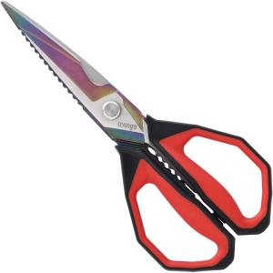 imageLIVINGO Heavy Duty Kitchen Shears  Titanium Coated Hot Forged Sharp Multipurpose Stainless Steel Utility Shears for Household Culinary Food Cutting Chicken Meat Cooking Dishwasher Safe 95 InchD  Kitchen Scissors