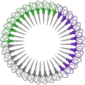 imageLIVINGO Sharp Scissors Bulk  8 Scissors Set Pack of 36 Comfort Grip Shears All Purpose Cutting Paper Fabric Sewing for Home Office Middle High School Teacher Student Classroom Crafts Supplies36 PCS