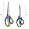 imageLIVINGO 2 Pack Premium Tailor Scissors Heavy Duty MultiPurpose Titanium Coating Forged Stainless Steel Sewing Fabric Leather Dressmaking Comfort Grip Shears Professional Crafting 85 ampamp 95INCHBlue  Yellow