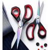 imageLIVINGO 2 Pack Premium Tailor Scissors Heavy Duty MultiPurpose Titanium Coating Forged Stainless Steel Sewing Fabric Leather Dressmaking Comfort Grip Shears Professional Crafting 85 ampamp 95INCHBlack  Red