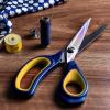imageLIVINGO 2 Pack Premium Tailor Scissors Heavy Duty MultiPurpose Titanium Coating Forged Stainless Steel Sewing Fabric Leather Dressmaking Comfort Grip Shears Professional Crafting 85 ampamp 95INCHBlue  Yellow
