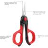 imageLIVINGO 45 Small Sharp Embroidery Scissors Precise Detail Pointed Tip Stainless Steel Shears for Cutting Fabric Needlework Thread Yarn Craft Sewing Scrapbook Paper 2 Pack RedBlack45 Embroidery Scissors