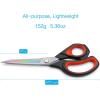 imageLIVINGO 95 Sharp Fabric Scissors All Purpose Heavy Duty Titanium Coated Premium Forged Stainless Steel Tailor Dressmaking Sewing Shears Comfort for Cutting Leather Crafting Home Office Use BlackBlackRed