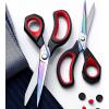 imageLIVINGO 95 Sharp Fabric Scissors All Purpose Heavy Duty Titanium Coated Premium Forged Stainless Steel Tailor Dressmaking Sewing Shears Comfort for Cutting Leather Crafting Home Office Use BlackBlackRed