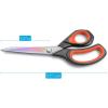 imageLIVINGO 95 Sharp Fabric Scissors All Purpose Heavy Duty Titanium Coated Premium Forged Stainless Steel Tailor Dressmaking Sewing Shears Comfort for Cutting Leather Crafting Home Office Use BlackBlackRed