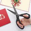 imageLIVINGO 95 Sharp Fabric Scissors All Purpose Heavy Duty Titanium Coated Premium Forged Stainless Steel Tailor Dressmaking Sewing Shears Comfort for Cutting Leather Crafting Home Office Use BlackLight BlackBlack