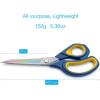imageLIVINGO 95 Sharp Fabric Scissors All Purpose Heavy Duty Titanium Coated Premium Forged Stainless Steel Tailor Dressmaking Sewing Shears Comfort for Cutting Leather Crafting Home Office Use BlackNavy BlueYellow