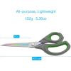 imageLIVINGO 95 Sharp Fabric Scissors All Purpose Heavy Duty Titanium Coated Premium Forged Stainless Steel Tailor Dressmaking Sewing Shears Comfort for Cutting Leather Crafting Home Office Use BlackGray  Green