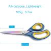 imageLIVINGO 95 Sharp Fabric Scissors All Purpose Heavy Duty Titanium Coated Premium Forged Stainless Steel Tailor Dressmaking Sewing Shears Comfort for Cutting Leather Crafting Home Office Use BlackNavy BlueYellow