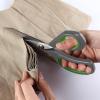 imageLIVINGO 95 Sharp Fabric Scissors All Purpose Heavy Duty Titanium Coated Premium Forged Stainless Steel Tailor Dressmaking Sewing Shears Comfort for Cutting Leather Crafting Home Office Use BlackGray  Green