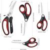 imageLIVINGO All Purpose Scissors Set  4 Pack Sharp Multipurpose Heavy Duty Shears for Kitchen Cooking Sewing Fabric Cutting Poultry Food Paper Craft Office Household School Multi Pack Utility Shears