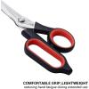 imageLIVINGO Damascus Steel Scissors Heavy Duty  10 Inch Forged Steel Sharp Shears All Purpose with Holster for Sewing Crafting Cutting Leather Fabric Cardboard Rope Industrial Home Office