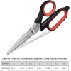 imageLIVINGO Damascus Steel Scissors Heavy Duty  10 Inch Forged Steel Sharp Shears All Purpose with Holster for Sewing Crafting Cutting Leather Fabric Cardboard Rope Industrial Home Office