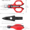 imageLIVINGO Electrician Scissors 6 Inch Sharp Heavy Duty Wire Shears  Stainless Steel Serrated Notch Blade with Belt Clip Stripper Fiber Optic Crimping Aluminium Copper Soft Cable Line