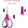 imageLIVINGO Left Handed Kids Scissors Blunt Tip Safety Lefty Toddler Child Scissors for School Craft Cutting Paper  3 Pack 5 inches Comfort Grip Green Rose Pink BlueBlue  Green Rose Pink