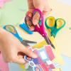 imageLIVINGO Left Handed Kids Scissors Blunt Tip Safety Lefty Toddler Child Scissors for School Craft Cutting Paper  3 Pack 5 inches Comfort Grip Green Rose Pink BlueBlue  Green Rose Pink