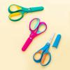 imageLIVINGO Left Handed Kids Scissors Blunt Tip Safety Lefty Toddler Child Scissors for School Craft Cutting Paper  3 Pack 5 inches Comfort Grip Green Rose Pink BlueBlue  Green Rose Pink