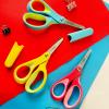 imageLIVINGO Left Handed Kids Scissors Blunt Tip Safety Lefty Toddler Child Scissors for School Craft Cutting Paper  3 Pack 5 inches Comfort Grip Green Rose Pink BlueYellow  Pink  Blue