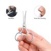 imageLIVINGO Premium Curved and Rounded Nose Hair Scissors for Men 2 PC Set Nail Cuticle Manicure Scissors Shears Kit for BeardMustache Ear Facial Hair Eyebrows Eyelashes for WomenS  Nose Straight  Nail Curved Scissors