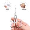imageLIVINGO Premium Curved and Rounded Nose Hair Scissors for Men 2 PC Set Nail Cuticle Manicure Scissors Shears Kit for BeardMustache Ear Facial Hair Eyebrows Eyelashes for WomenS  Nose Straight  Nail Curved Scissors
