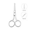 imageLIVINGO Premium Curved and Rounded Nose Hair Scissors for Men 2 PC Set Nail Cuticle Manicure Scissors Shears Kit for BeardMustache Ear Facial Hair Eyebrows Eyelashes for WomenS  Nose Straight Scissors
