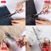 imageLIVINGO Professional Fabric Sewing Scissors Multipurpose Heavy Duty Forged Stainless Steel Sharp Bent Blade Dressmaker Classic Cutting Leather Cloth Tailor Shears for Home  8 inch GoldAsilver