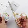 imageLIVINGO Professional Fabric Sewing Scissors Multipurpose Heavy Duty Forged Stainless Steel Sharp Bent Blade Dressmaker Classic Cutting Leather Cloth Tailor Shears for Home  8 inch GoldBgold