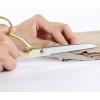 imageLIVINGO Professional Fabric Sewing Scissors Multipurpose Heavy Duty Forged Stainless Steel Sharp Bent Blade Dressmaker Classic Cutting Leather Cloth Tailor Shears for Home  8 inch GoldBgold