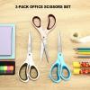 imageLIVINGO Scissors All Purpose  Titanium Coated Heavy Duty Sharp Stainless Steel Comfortable Shears for Office Home School Cutting Paper Fabric Sky Blue ampamp Pink ampamp White 3 PiecesSky Blue  Pink  White