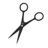 imageLIVINGO Sharp 45quot Mustache Scissors 35quot Round Tip Nose Hair Scissors Small Comb with Leather Pouch Stainless Steel Grooming Facial Scissors Kit BlackBlack