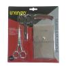imageLIVINGO Sharp 45quot Mustache Scissors 35quot Round Tip Nose Hair Scissors Small Comb with Leather Pouch Stainless Steel Grooming Facial Scissors Kit BlackBlack  Silver