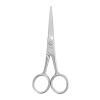 imageLIVINGO Sharp 45quot Mustache Scissors 35quot Round Tip Nose Hair Scissors Small Comb with Leather Pouch Stainless Steel Grooming Facial Scissors Kit BlackBlack  Silver