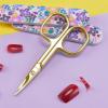 imageLIVINGO Sharp Curved Nail Cuticle Scissors Premium Stainless Steel Blade for Manicure Pedicure Fingernail Toenail Beauty Grooming Cutter with Case 35quot GoldNail Scissors82G