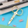 imageLIVINGO Sharp Curved Nail Cuticle Scissors Premium Stainless Steel Blade for Manicure Pedicure Fingernail Toenail Beauty Grooming Cutter with Case 35quot GoldPedicure Scissors84G