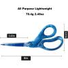 imageLIVINGO Sharp Scissors All Purpose 8 Inch Gradient Green Stainless Steel Comfort Grip Shears for Cutting Fabric Paper Ribbon in Office or HomeBlue