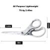 imageLIVINGO Sharp Scissors All Purpose 8 Inch Gradient Green Stainless Steel Comfort Grip Shears for Cutting Fabric Paper Ribbon in Office or HomeMarble White